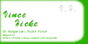 vince hicke business card